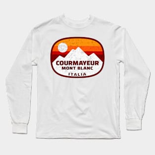 Ski Courmayeur Italy Skiing Mont Blanc Italia Matterhorn Long Sleeve T-Shirt